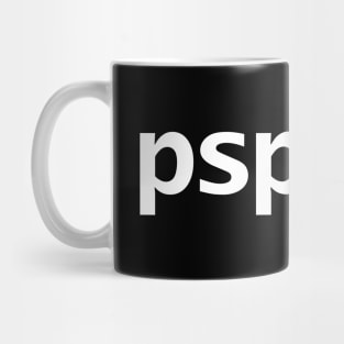 pspsps Typography White Text Mug